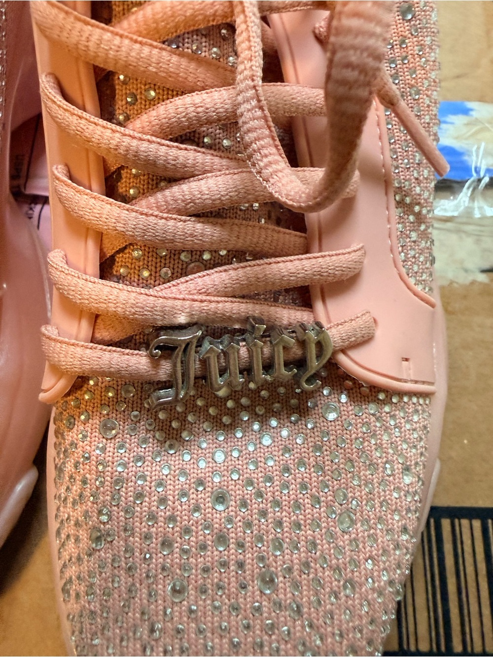 Juicy Couture Blush Pink Rhinestone Chunky Sneakers
